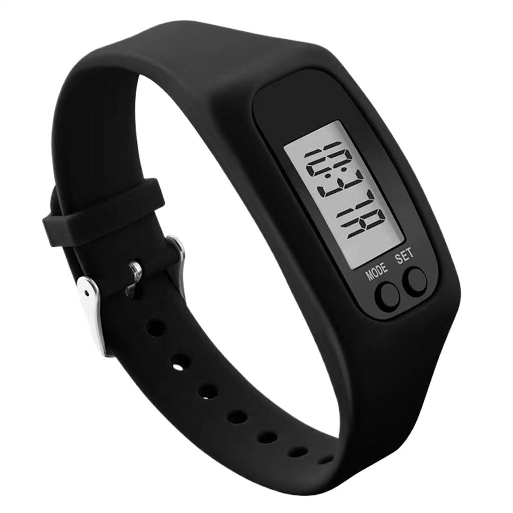 LED-Schrittzähler-Armband Gehen Laufen Schrittzähler 12/24H Zeitanzeige Silikon Schrittzähler Multifunktion für Outdoor-Sportarten