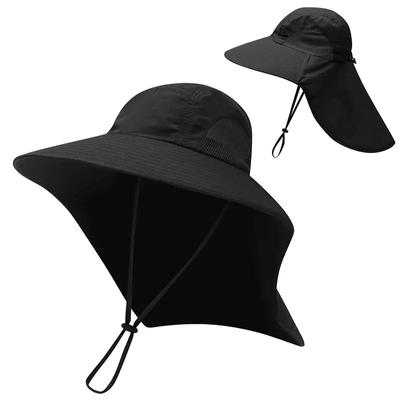 Sommerhüte mit breiter Krempe für Damen und Herren, atmungsaktives Mesh, kühlender Nackenschutz, Safari-Kappe zum Wandern, Angeln, Outdoor-Hut mit Klappe