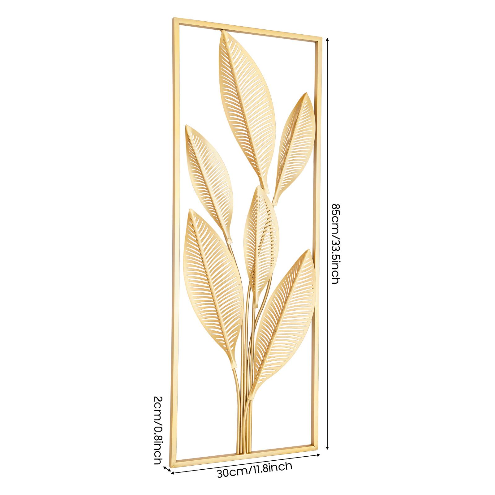 

Gold Leaf Wall Hanging Decor, Metal Wall Art Decoration, 2-Piece Elegant Art Wall Decor for Living Room and Office золотой