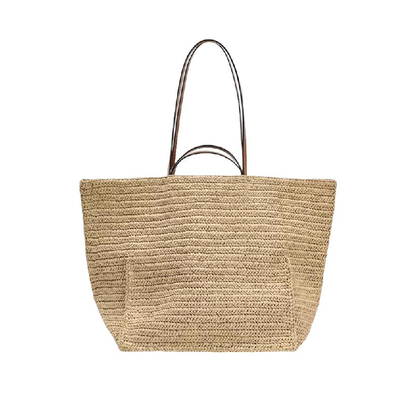 Casual Large Capacity Straw Tote Bag Designer Women Handbags Handmade Woven Summer Beach Bag Big Shopper Purses