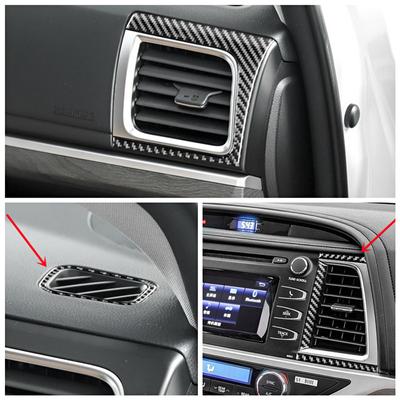 Car Dashboard Center Console Air Conditioner Vent Cover Trim Strips Decal For Toyota Highlander Car Styling Interior