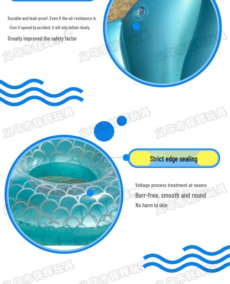 Inflatable Adult Mermaid Tail Swim Ring & Floating Water Chair