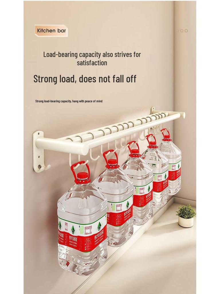 Stainless Steel Wall-Mounted Kitchen Hook & Pot Lid Rack with Knife Holder.