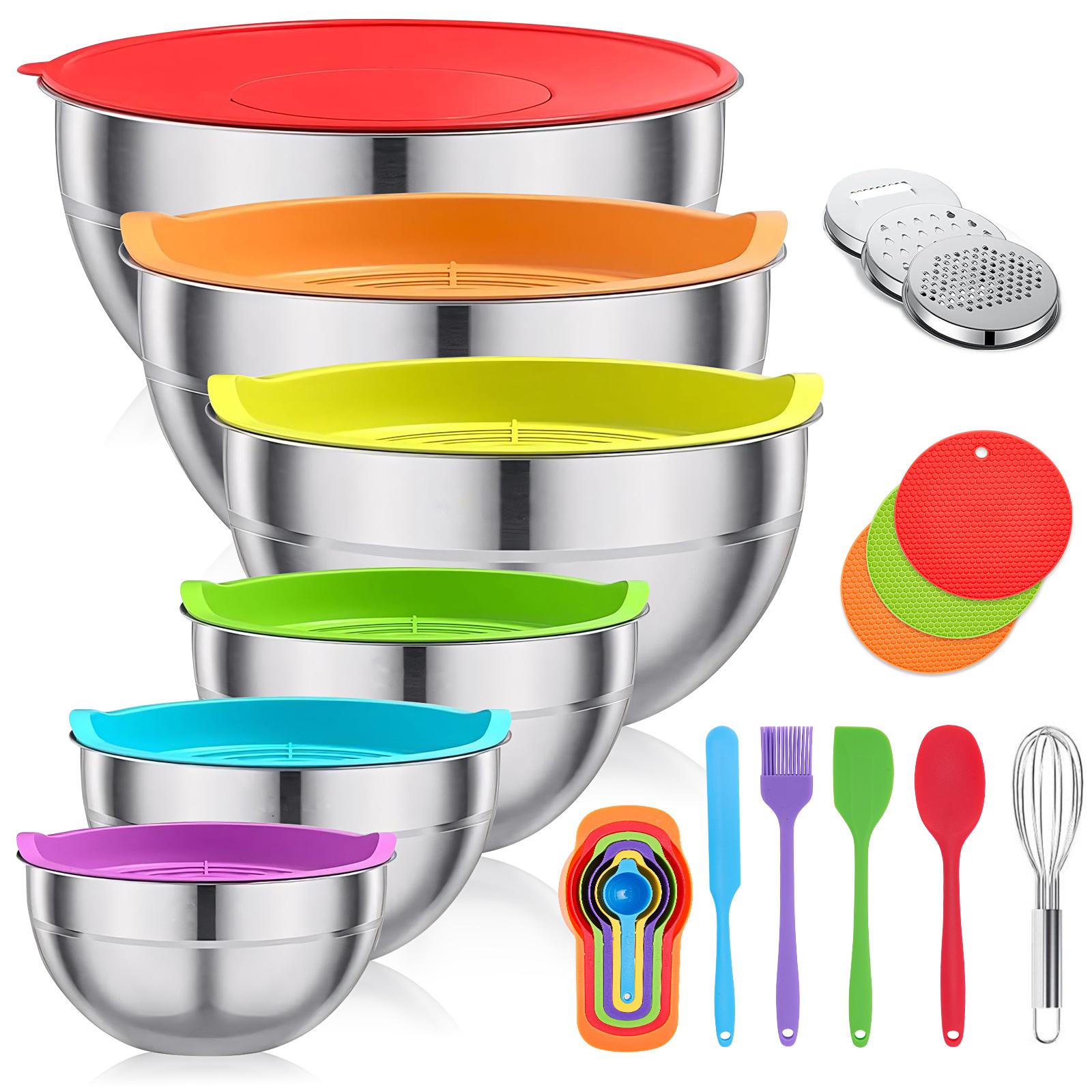 

29-Piece Stainless Steel Mixing Bowl Set - Various Sizes Premium Kitchen Essentials for Mixing and Serving - Non-Slip United States