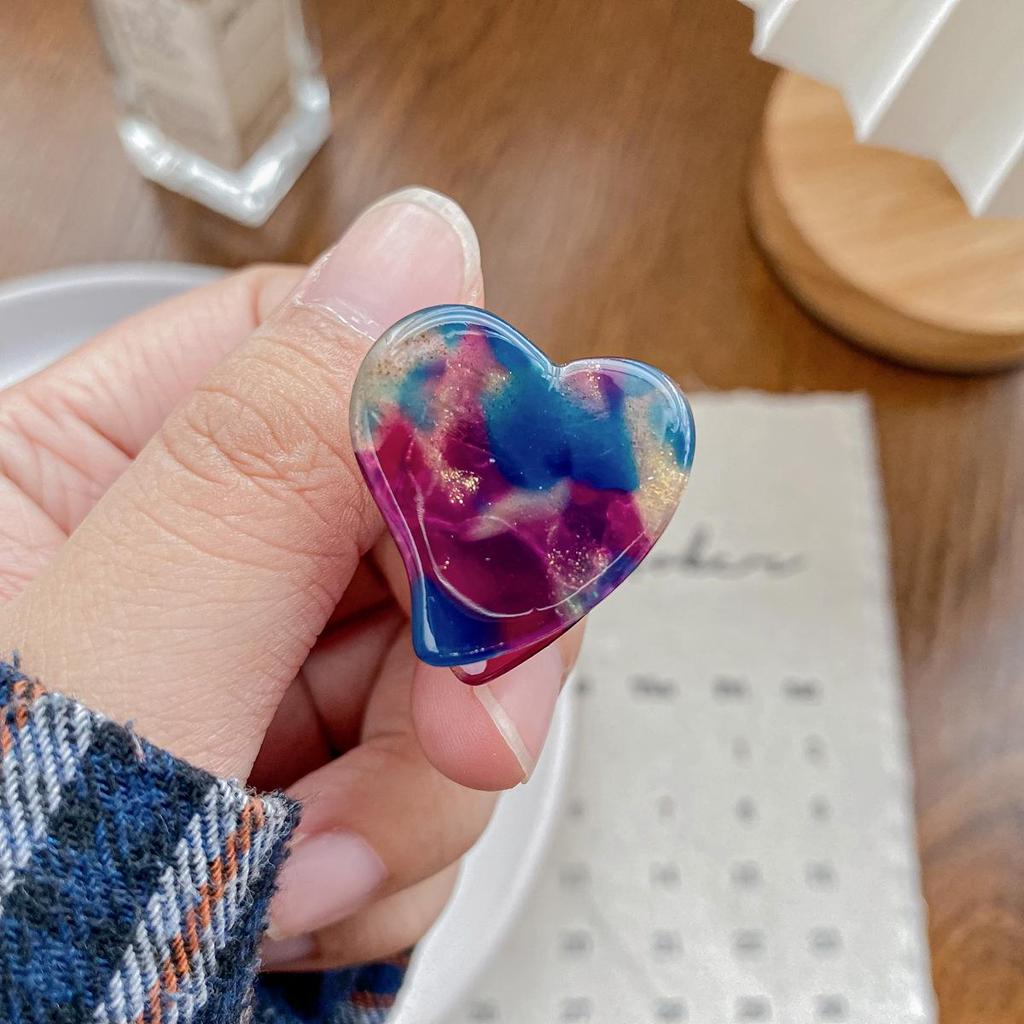 Bofeiya Sweet Heart Acetate Hair Clip - Cute, Small, High-End Side or Top Clip for Braided Hairstyles