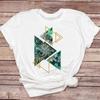 Graphic Roupas Femininas Watercolor New Ropa Mujer Cute Fashion Print Round Neck Summer Female Clothes Tops Natural Scenery
