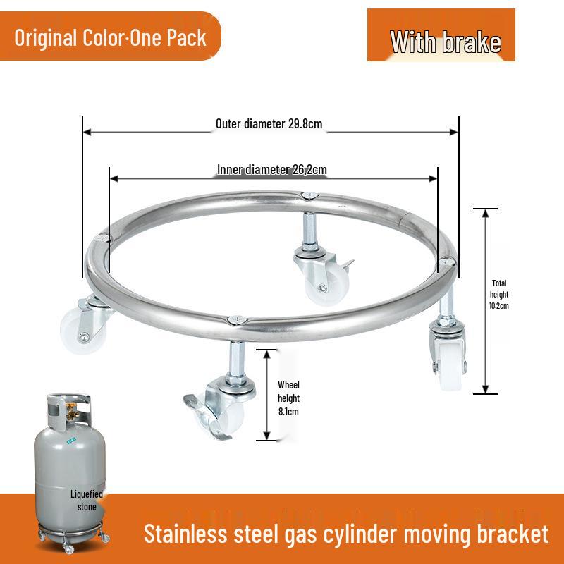 Stojan na plynovou láhev s univerzálními kolečky pro kuchyňské skladování