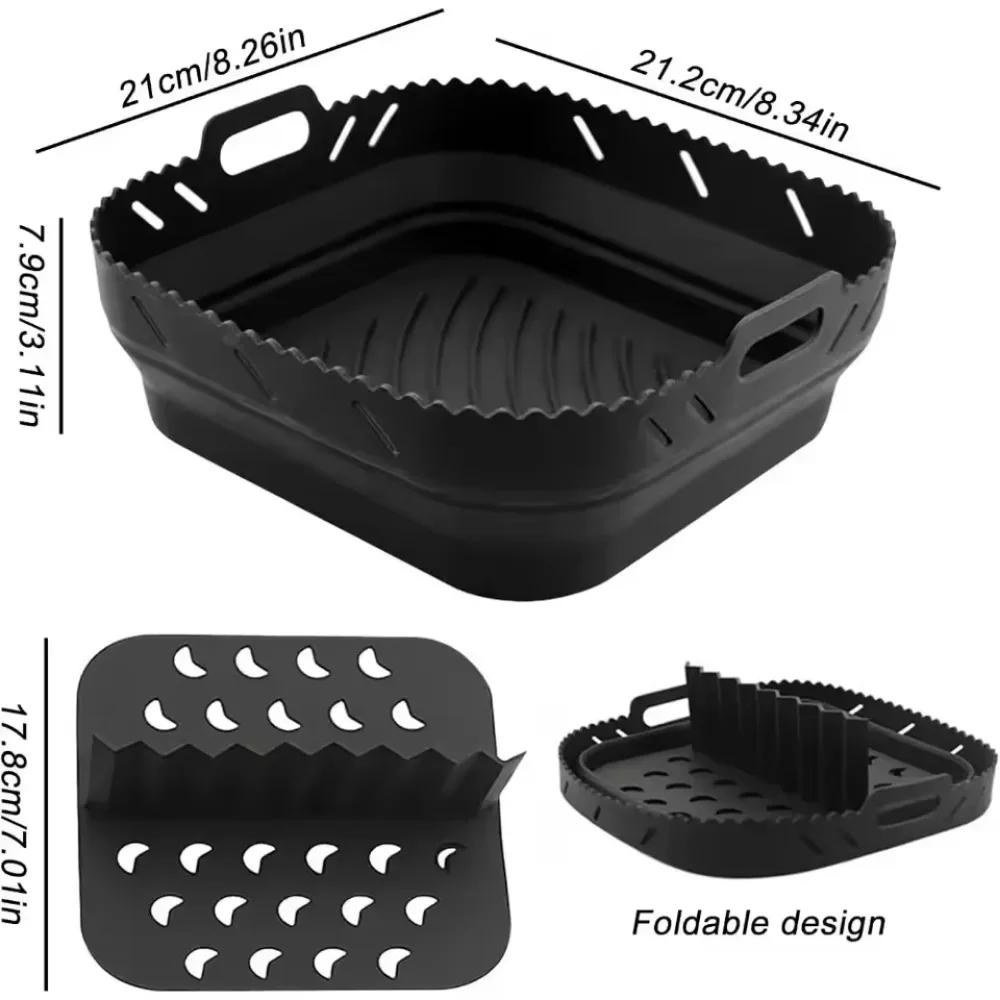 Silicone Air Fryer Tray with Divider Plate Reusable Non-Stick Baking Mat for Oven  Fried Chicken Dishwasher-Safe