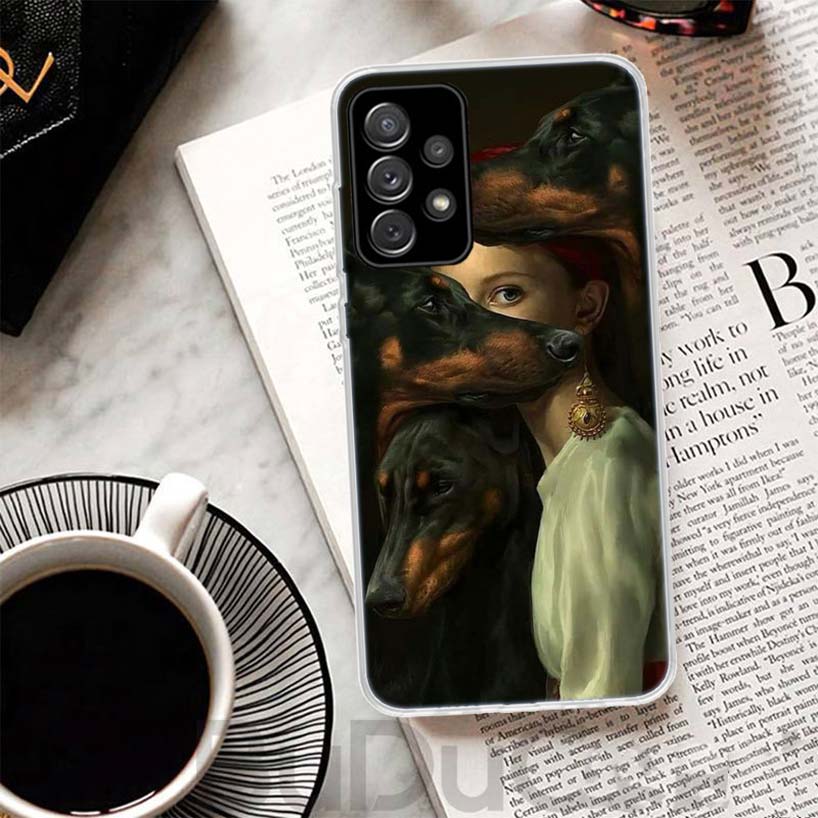 Black Dachshund Doberman Cover For Samsung Galaxy A51 A50 A71 A70 Phone Case A21S A31 A41 A10 A20E A30 A40 A01 A11 A6 A7 A8 A9 C