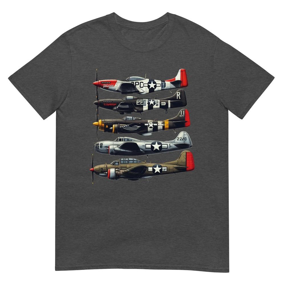 Ww2 P51 Mustang Military Aircraft Airplane Memorabilia Tshirt