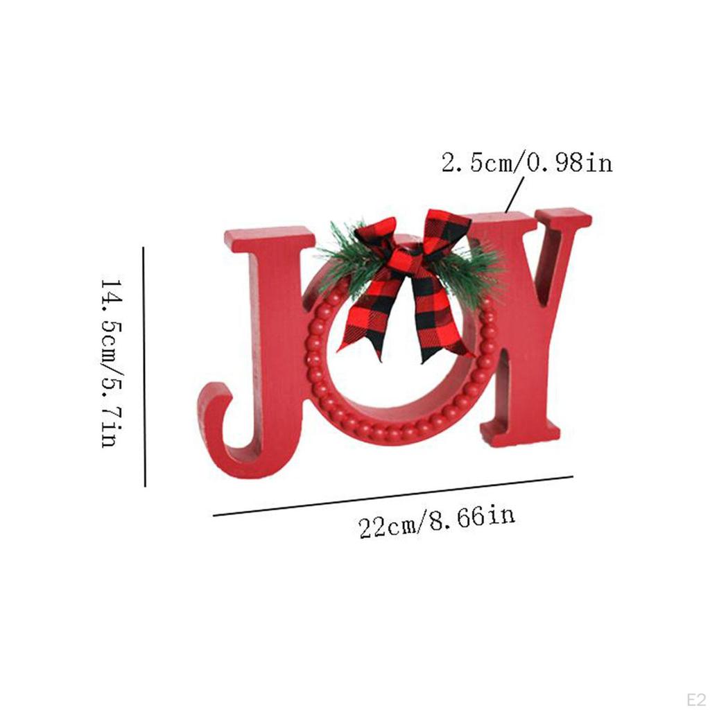 Christmas Table Decoration Xmas Party Decor Joy Word Statue Craft Holiday Prop Wedding