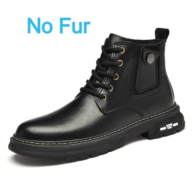 2024 Men Luxury Brand Genuine Leather Boots Casual Fashion Antiskid Ankle Booties Winter High Top Comfy Platform Motorcycle Boot
