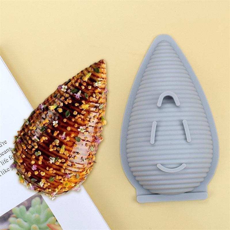 1/3 Cavity Vertical Striped Shell Silicone Mold Water Drop Mousse Chocolate Pudding Baking Diy Candle Making Mould