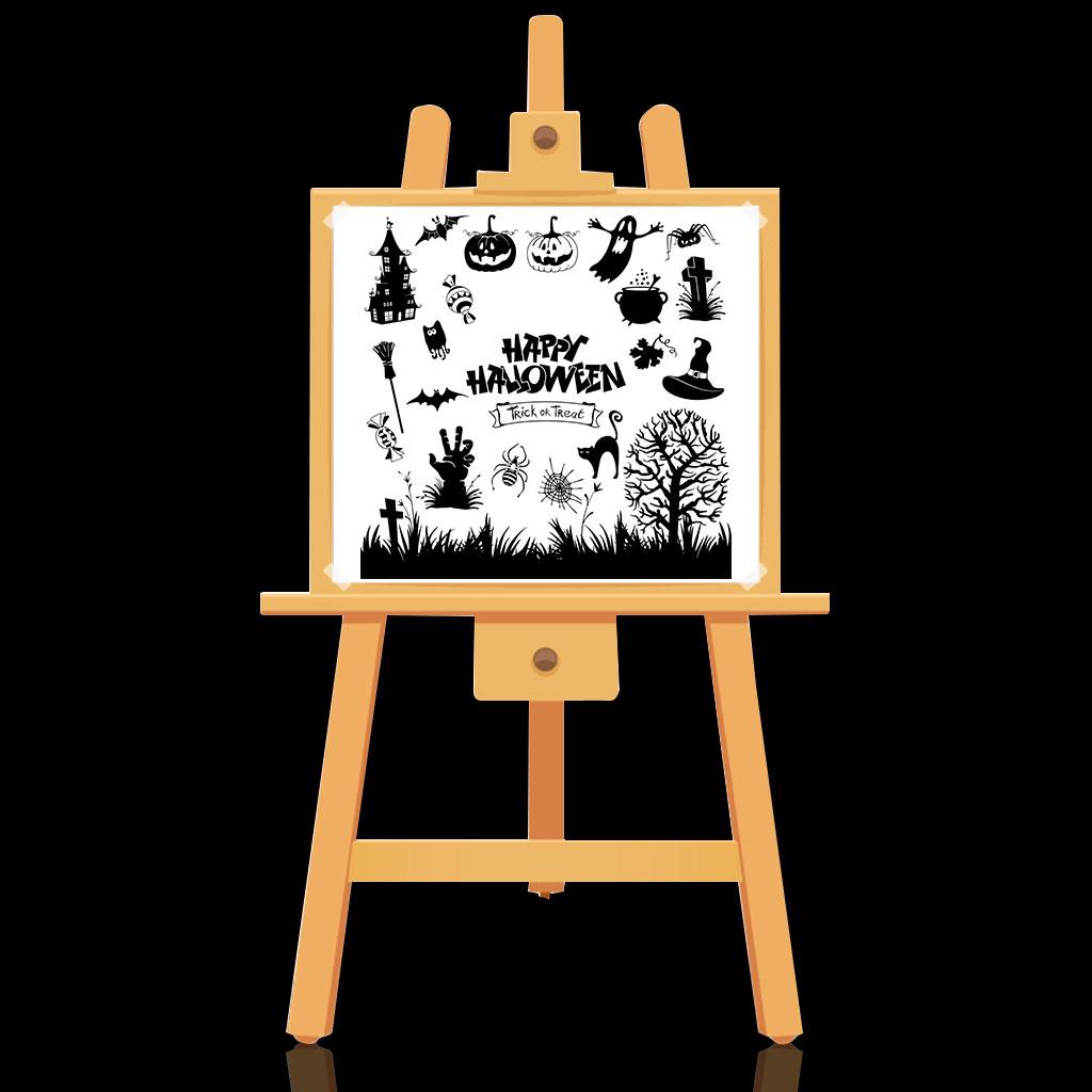Halloweens Themed Clear Silicones Stamp Background Decoration Clear Stampers Halloweens Theme Pattern Decorative Stmap