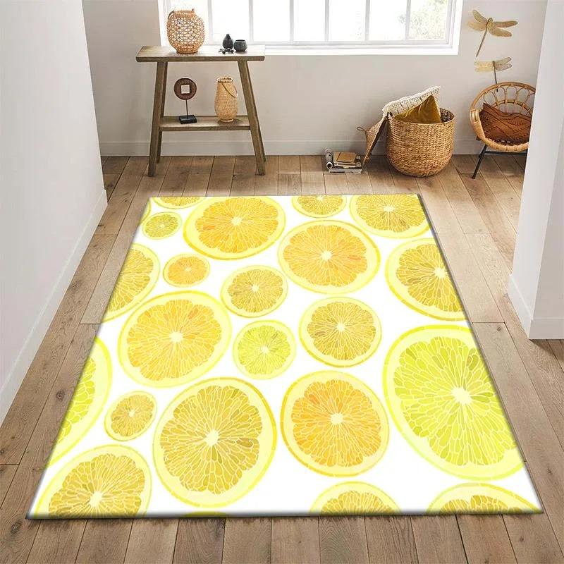 Fruit Lemon Print Floor Mats Door Decoration Home Living Room Floor Mats
