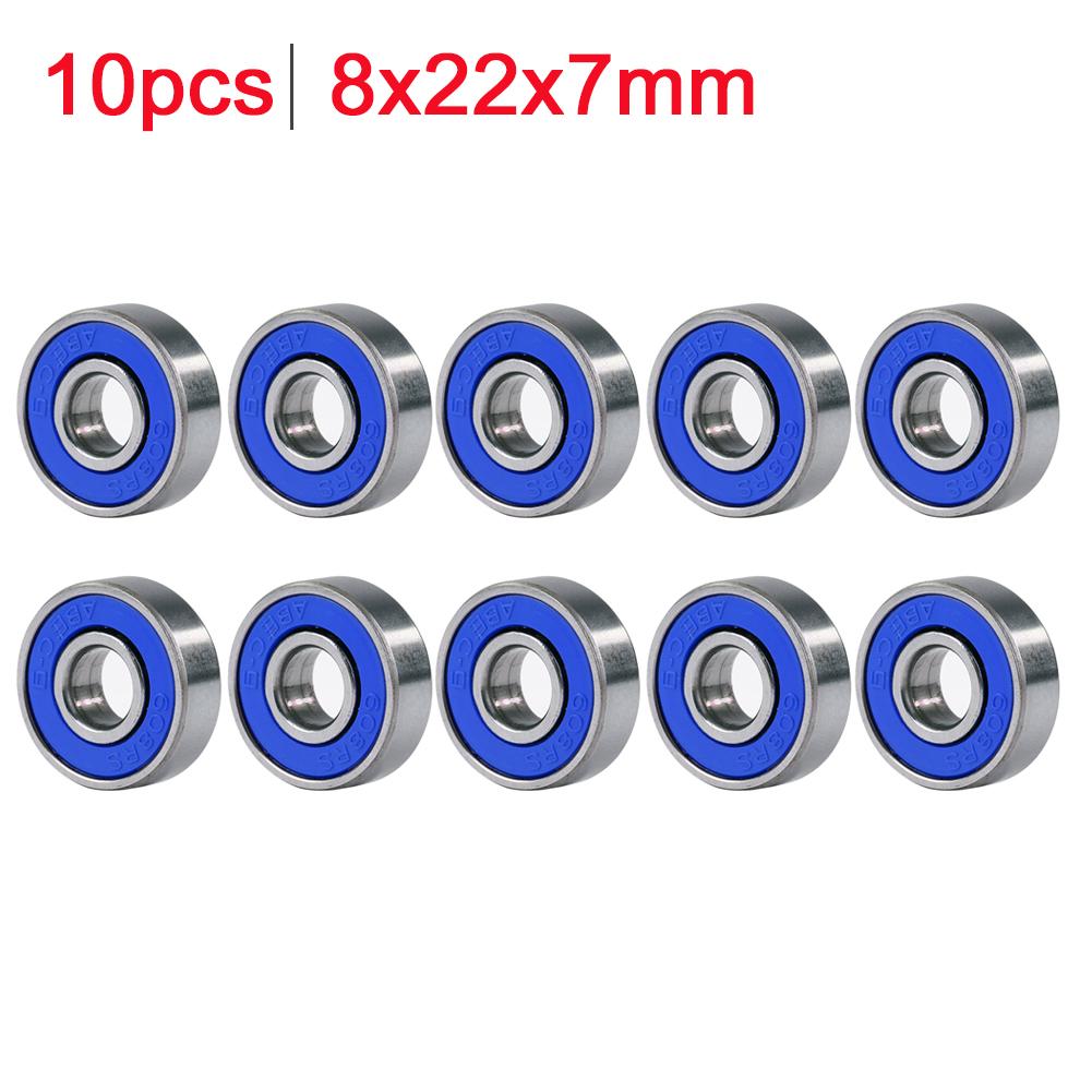 10pcs Inline Roller Skate Bearing 8x22x7mm 608rs ABEC-9 Roller Skate Wheel Bearings Deep Groove Precision Bearing for Skateboard
