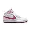 Nike Court Borough Mid 2 PSV Pink Foam Kids Sneakers White Dark-Beetroot CD7783-104