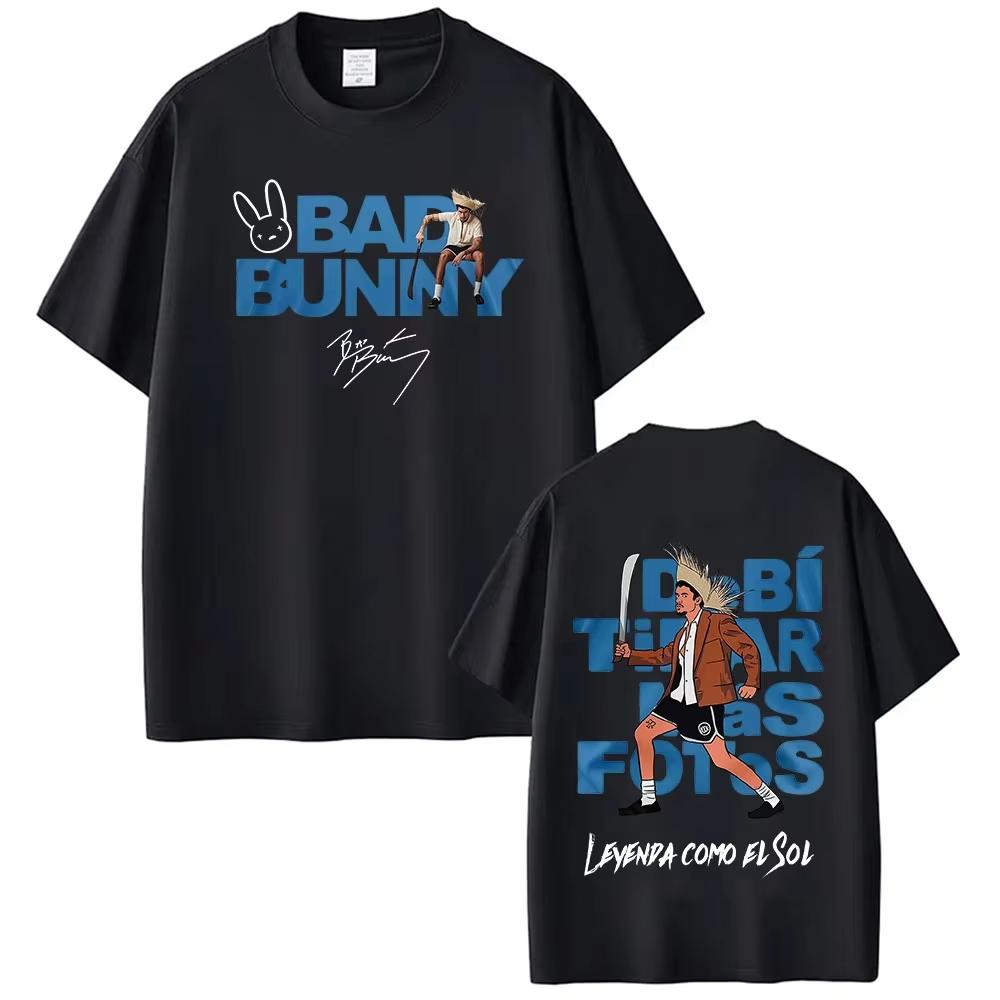 Rapper Bad Bunny Tour 2026 Debi Tirar Mas Fotos DTMF Merch TShirts Mens Fashion Hip Hop Pop Music Short Sleeve Tees Streetwear