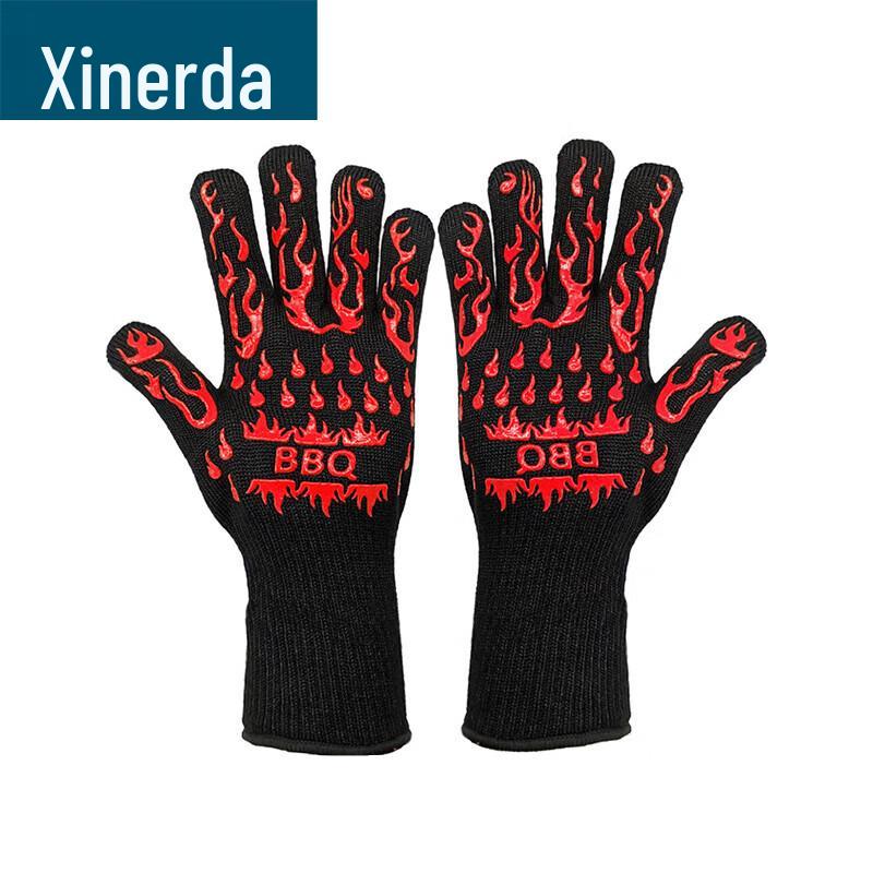 Xinruida Heat Resistant Silicone BBQ & Oven Gloves