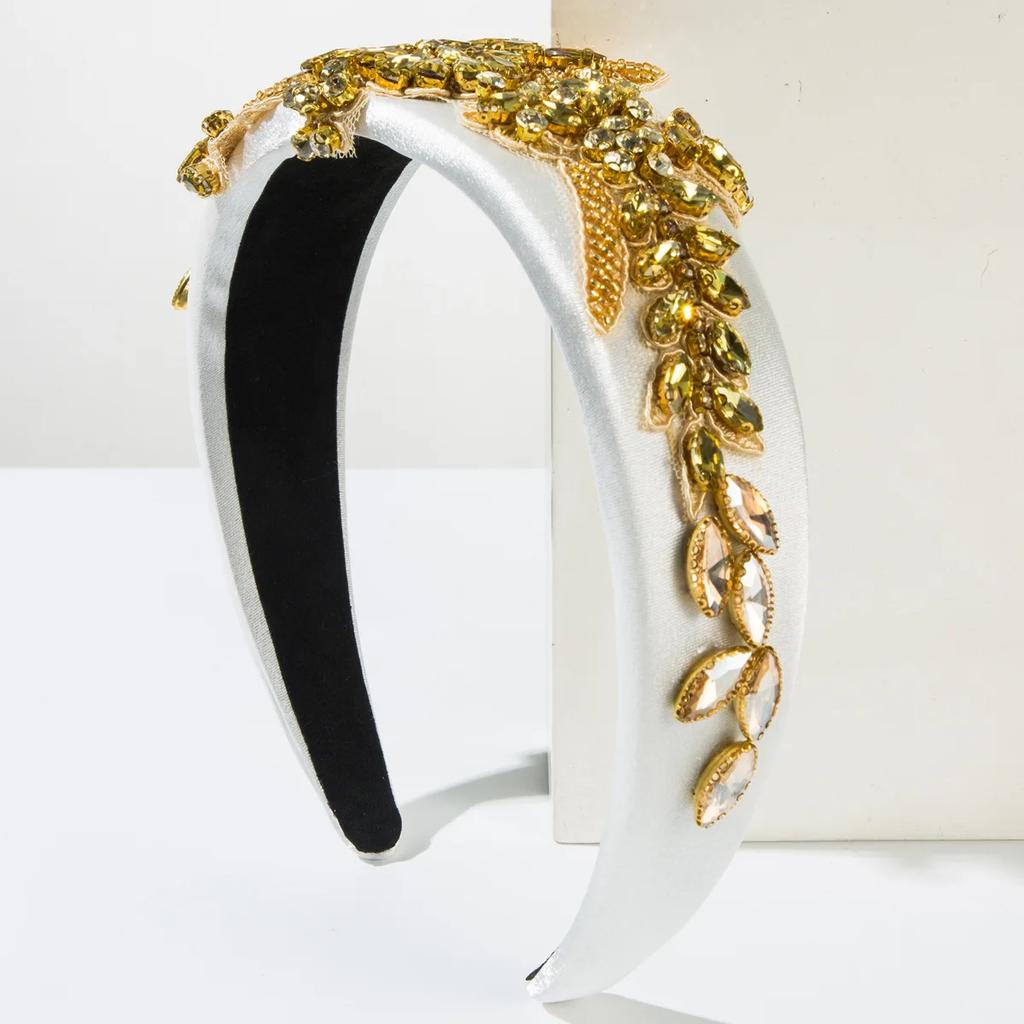 Europäisches und Amerikanisches Neues Schwamm Schwerindustrie Voll Diamant Stirnband Barock Luxus Glänzend Blume Ball Stirnband für Frauen