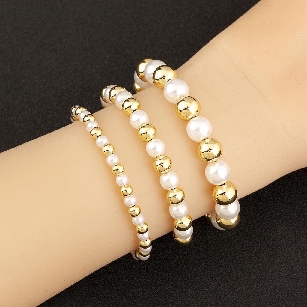 Nidin Classic New Design Copper Pearl Beads Chain Bracelet For Women Girl Fashion Handmade Adjustable Jewelry Accessories Gifts