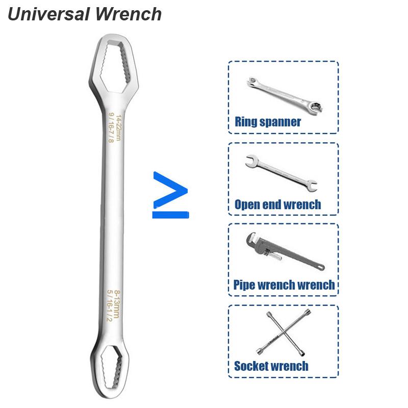Universal Torx Wrench Double Head Ended Board Adjustable Torx Self-tightening Spanner Multi-purpose Hand Tool Car Riding Repair