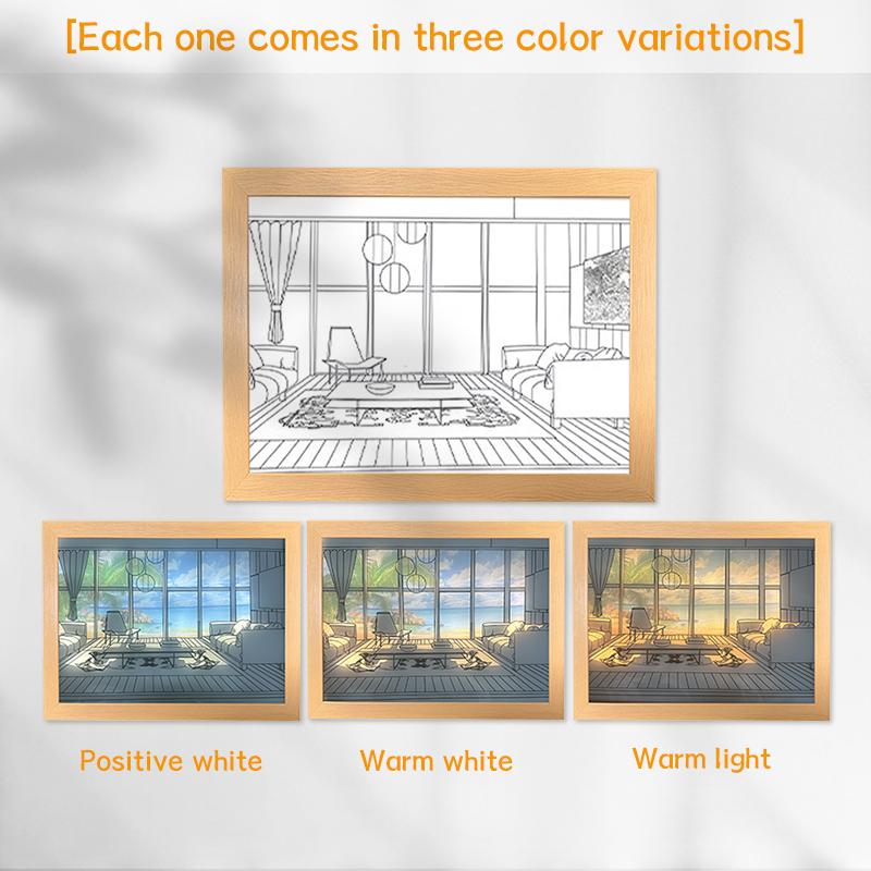USB Bedside Light LED Lighting Painting Art Lamp Home Decor Sunshine Painting Night Light Creative Birthday, Christmas Gift