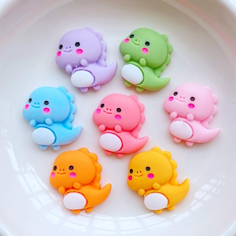 20Pcs New Cute Mini 19*20mm Cartoon Little Dinosaurl Flat Back Resin Scrapbooking DIY Jewelry Craft Decoration Access