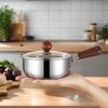 1 Stück Edelstahl-Öltopf Holz Mini-Suppentöpfe Milchtopf Verdickt Kleine Saucepfanne Kochwerkzeuge Küchenzubehör