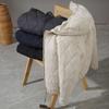 Men's Hooded Cotton Jacket with Mulberry Silk, Diamond Pattern, Winter Casual Outerwear.