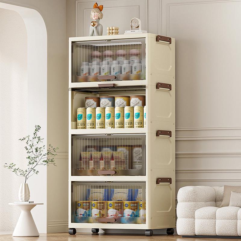 Stackable Flip-Top Clothes Cabinet with Wheels - Large Folding Storage Box with No Assembly Required