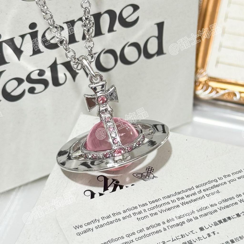 Vivienne Glacier Blue ORB Necklace - Women's European & American Style 3D Planet Saturn Pendant