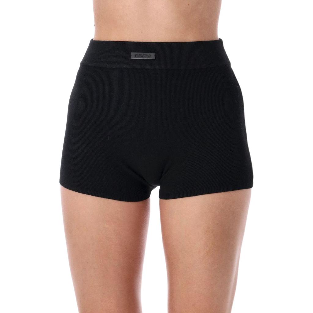 Fear Of God Essentials FW25 Logo Plaque High Waist Shorts Women shorts 192SP257700FW-BLACK