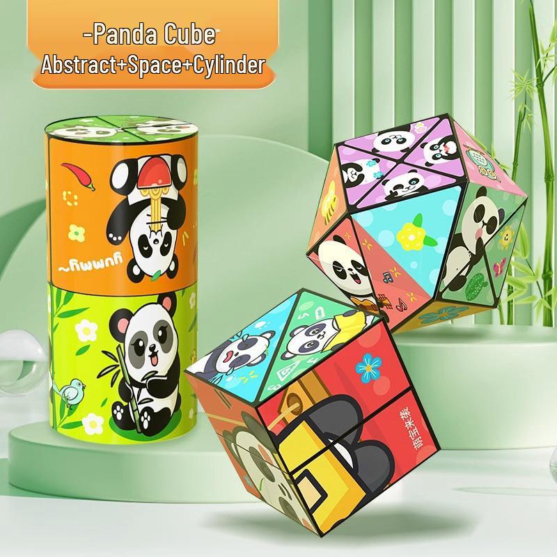 Panda Infinity Cube: 3D Geometric Folding Block - Educational Decompression Toy for Kids