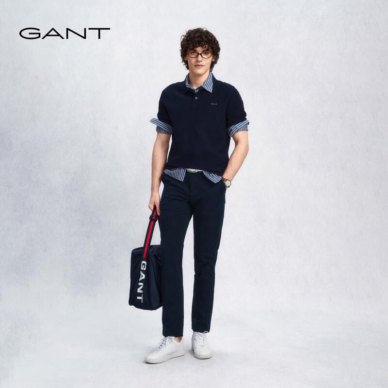 GANT Men's Elastic Waist Twill Khakis