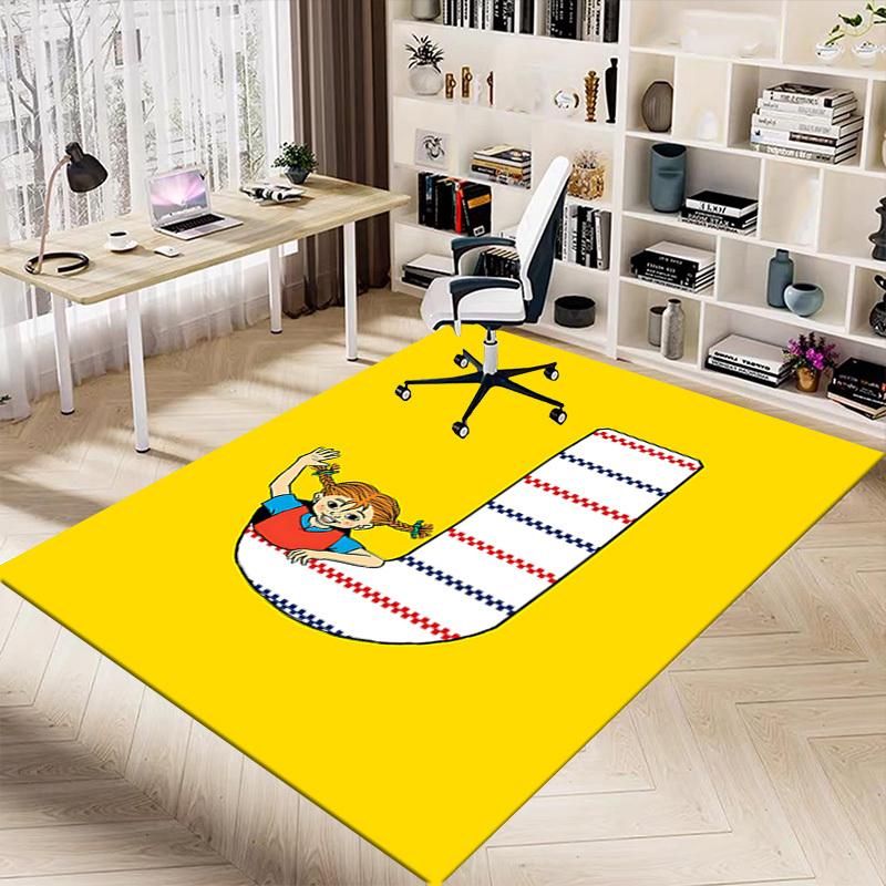1 Pezzo Pippi Calzelunghe Tappeto da Pavimento Antiscivolo Extra Large, Ufficio, Famiglia, Camera da Letto, Studio Tappeto di Grande Area Tappeti da Interno