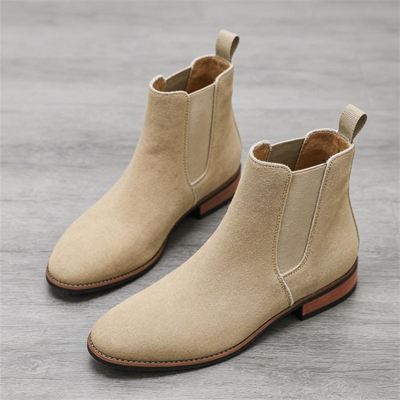 Trend New Designer Winter Fashion Suede Leather Chelsea Ankle Boots For Men Casual Luxury Brand Designer Shoes Zapatos Hombre