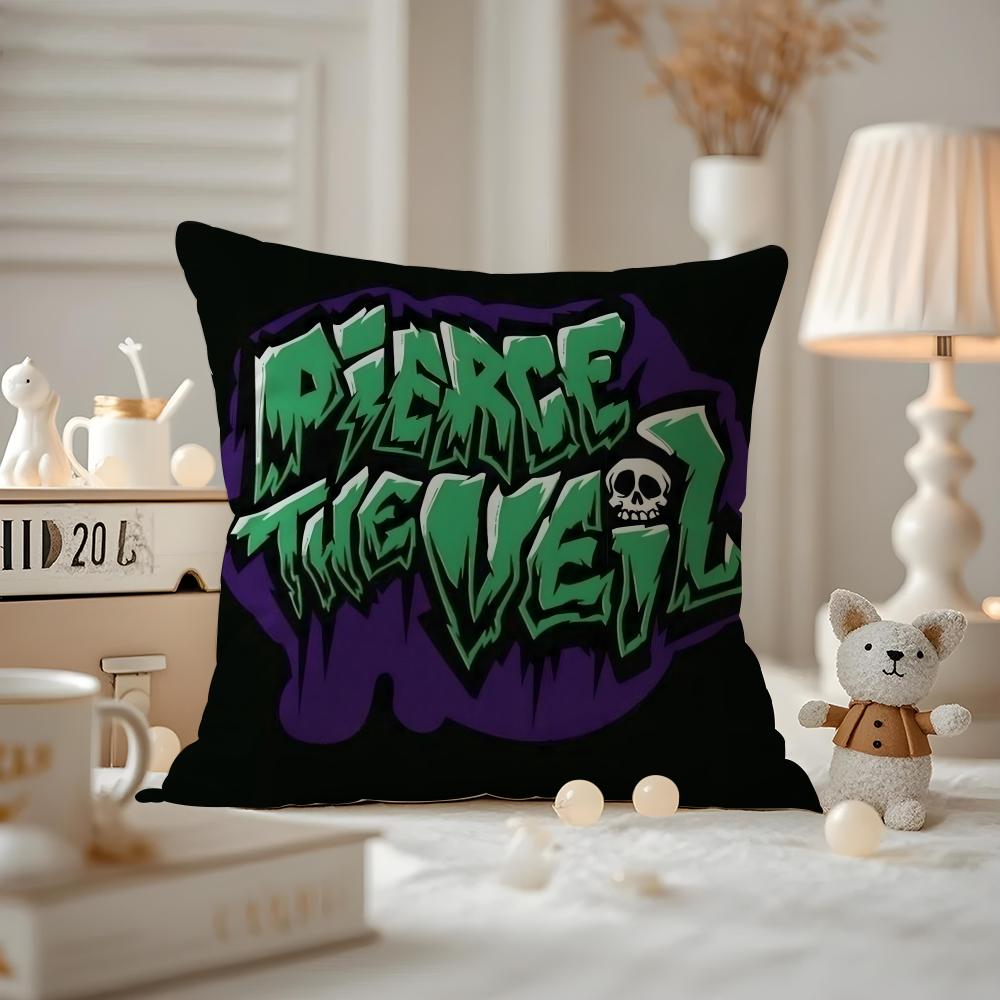 Pierce The Veil Cushion Cover Anti-dustmite Pillowcase Invisible Zipper Silky Short Plush Sofa Cushion Cover