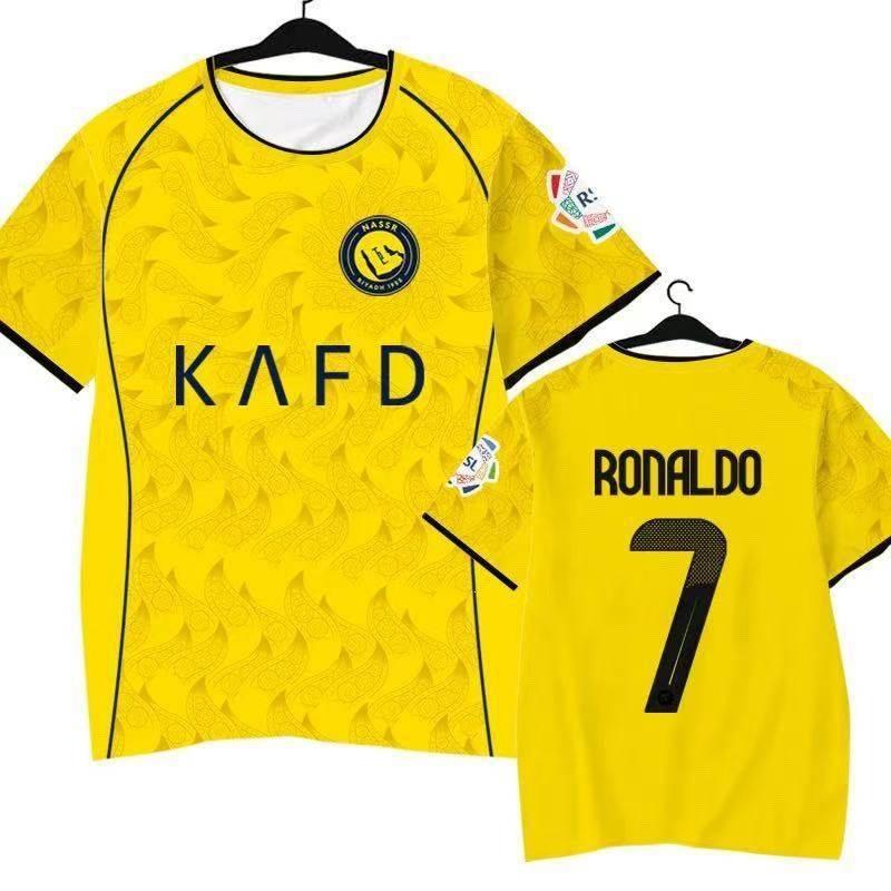 Saison 25-26 Riyadh victoire équipe C Ronaldo maillot de football séchage rapide manches courtes tendance et confortable T-shirt pour homme à manches courtes