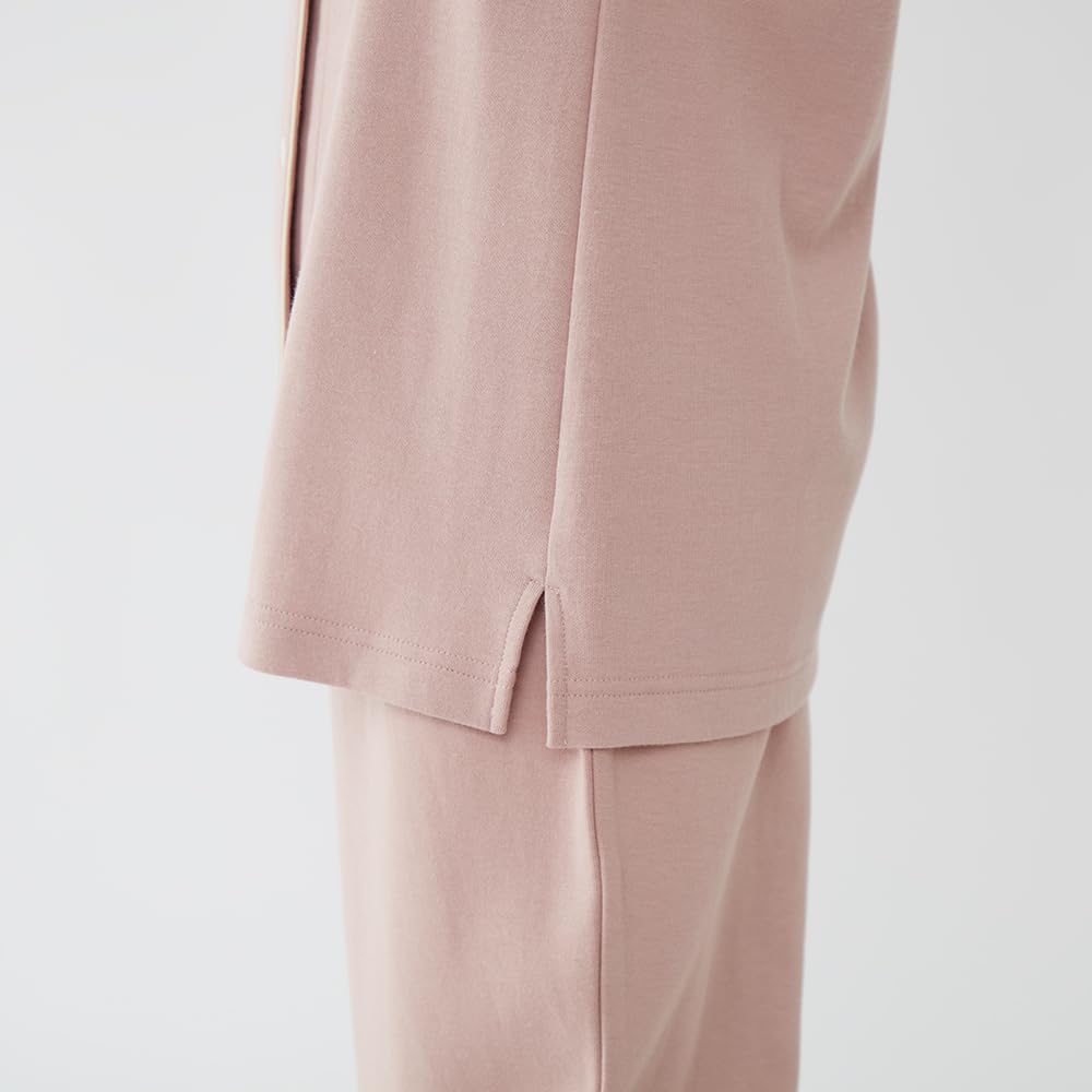 GUNZE Pajamas KAIMIN NAVI Easy-to-Turn Long-Sleeve Long-Pants Cardboard Knit Ladies L Size