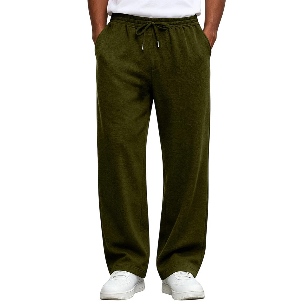 Men's Drawstring Elastic Waist Sweatpants - Color Loose Fit Joggers for Sizes