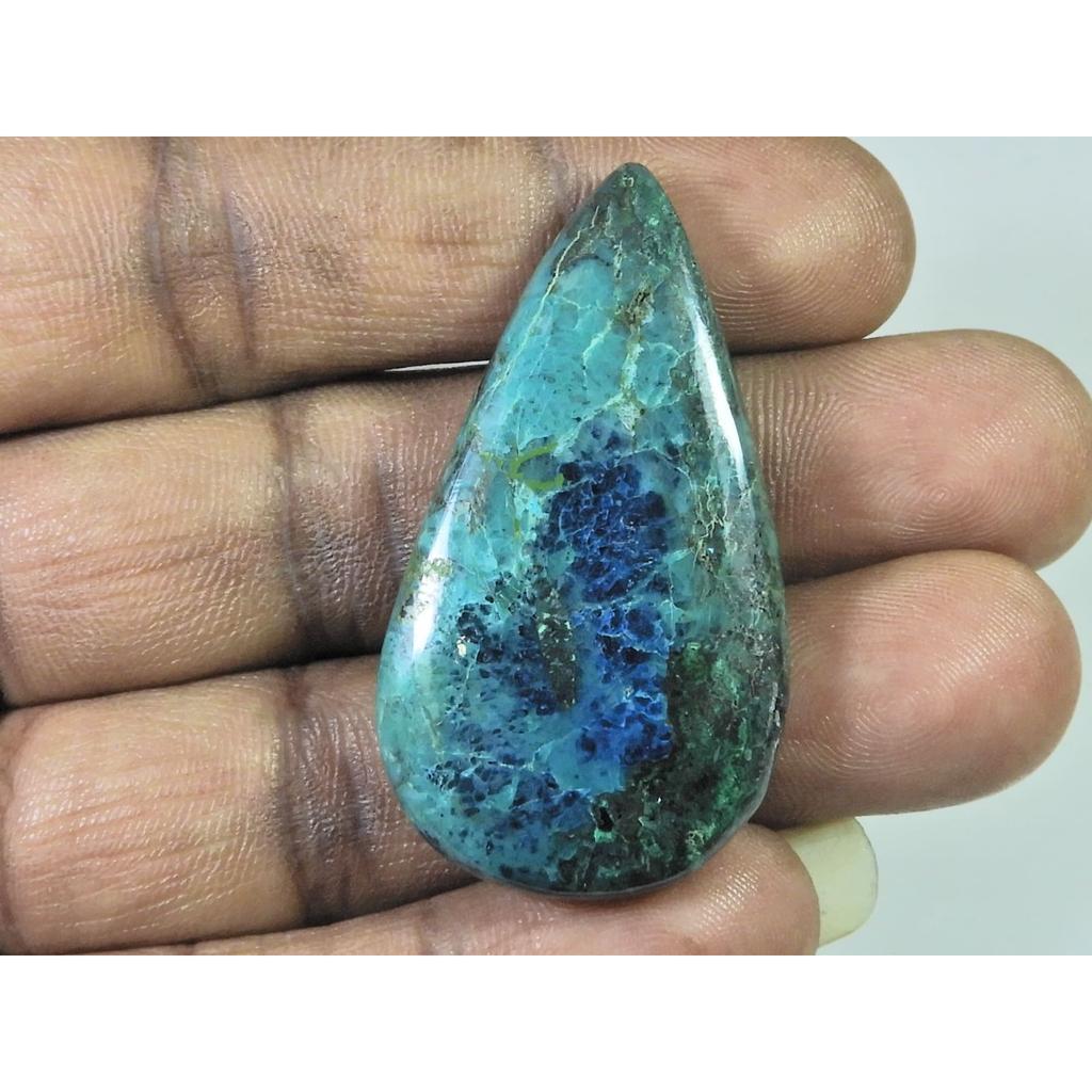 25X46X06MM Natural Shattuckite Pear Cabochon Loose Designer Gemstone 72Cts. D-292