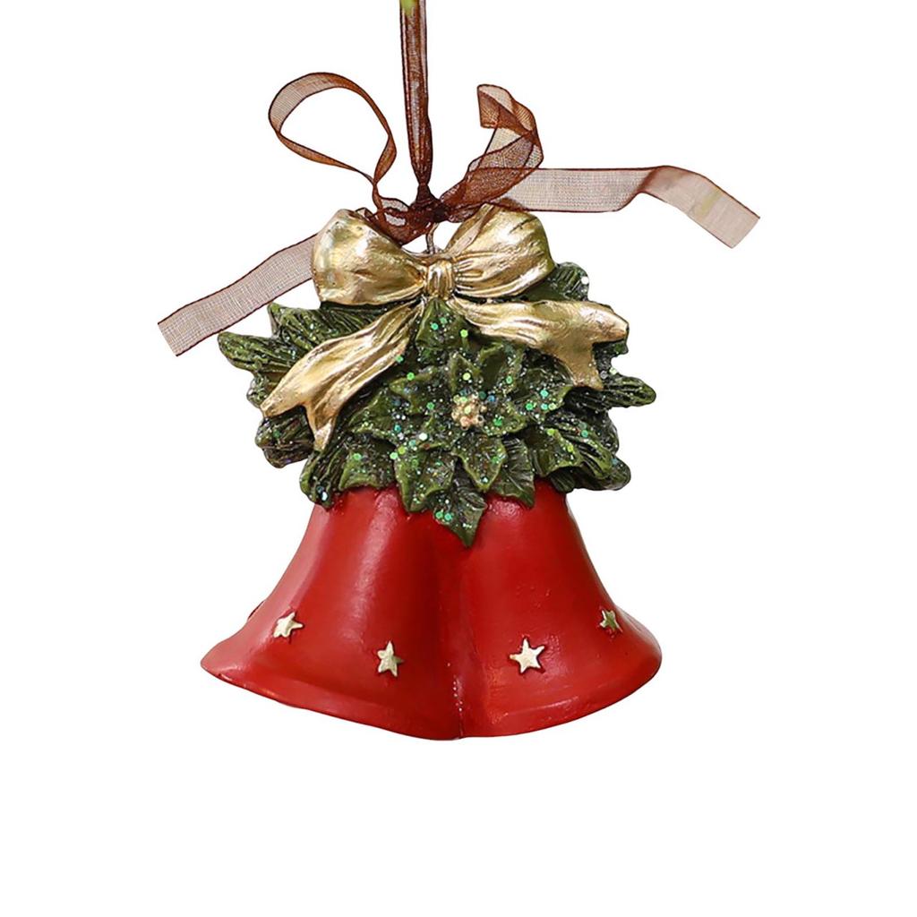 Vintage 3D Christmas Decoration Resin Pendant Christmas Decoration Christmas Tree Gift Bell Trojans Hanging Decoration