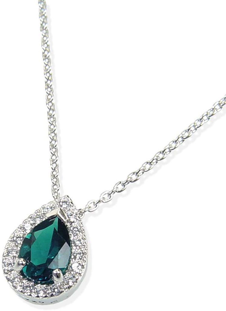 and Me Jewelry Emerald Necklace Large Recrystallized Emerald [You Box] 0.589 carat/14168/ [Birthstone May] [Gift wrapped]