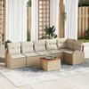 VidaXL 7-Piece Garden Sofa Set with Cushions In Beige Poly Rattan 3347589