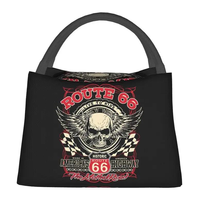 Custom Vintage Route 66 Lunch Bag Women Cooler Thermal Insulated Lunch Box for Work Pinic or Travel