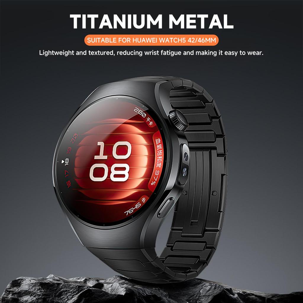 Tytanowy pasek do Huawei Watch 5 46MM bez przerw luksusowy metalowy pasek do Huawei Watch 5 42mm biznesowy pasek z szybkim zapięciem
