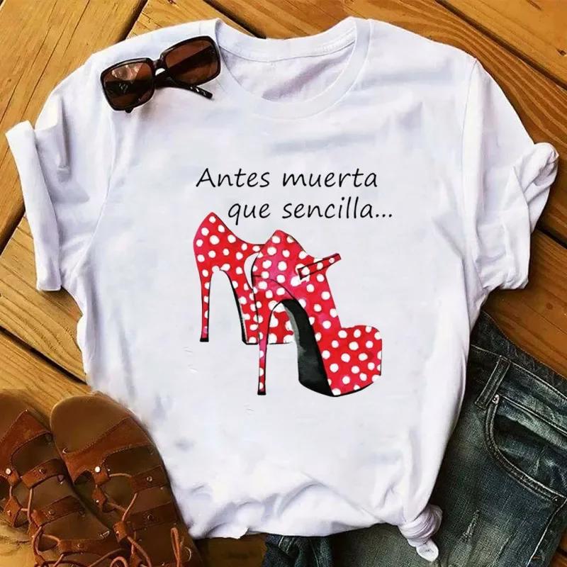 Women T Shirt Flamengo Dance Cartoon Girl Printed Shirts Fashion O-neck Femme Tshirts Cute Tops Tees Women Aesthetic Clothes