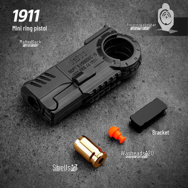 Cross-Border Golden Finger Toy Gun Mini Ring Launcher Ejecting Shell Pistol With Soft Bullets