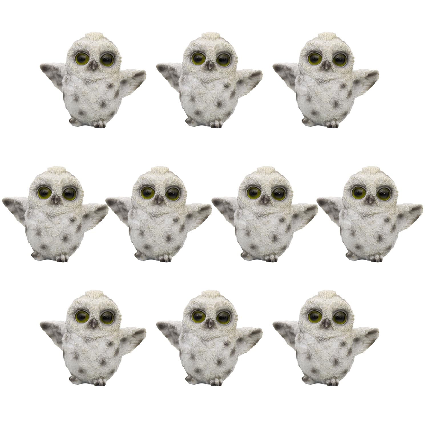 

Castle Enterprises Large Feathered Owl Figurine (White) 12cm Long, Set of 10, No Hardship - God of Learning in Europe, For Commercial Use